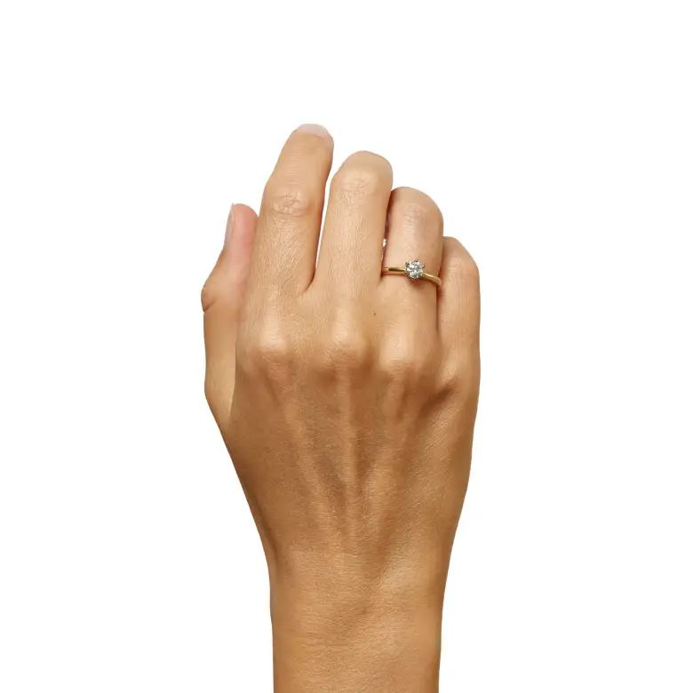 Pierścionek z dwukolorowego złota z diamentem-1052